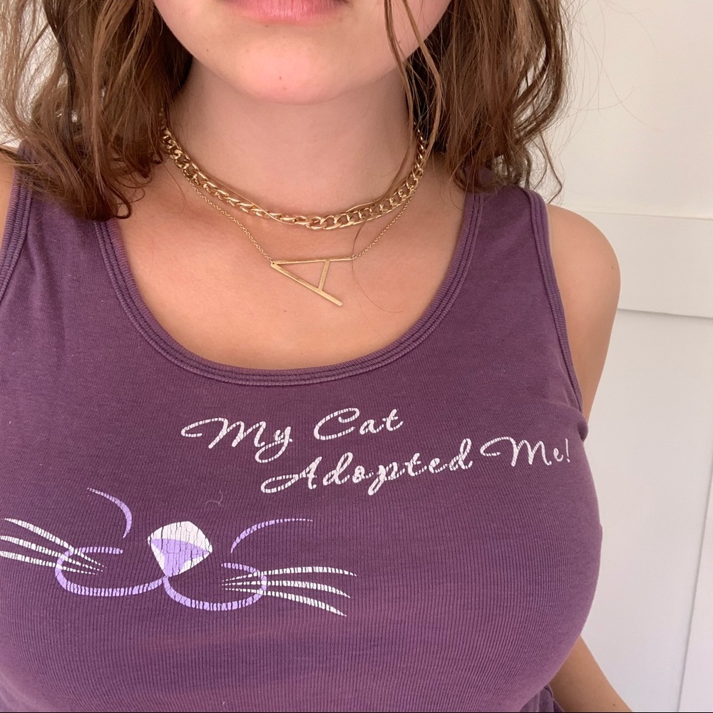 Thrifted cropped purple tank top, super comfy